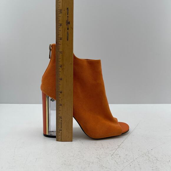 Calvin Klein Lulah Open Toe Bootie Style Zipper 4" Clear Block Heels 34E5331 - Picture 16 of 16